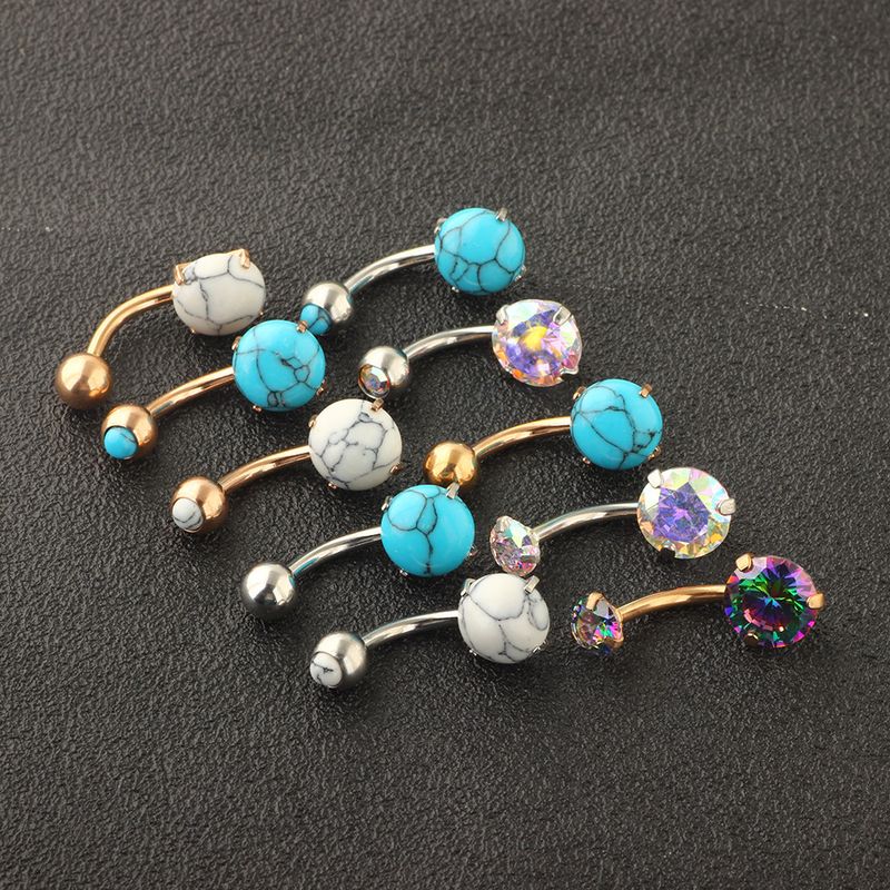 Set di zirconi per ombelico, piercing per il corpo umano, gioielli in acciaio inossidabile per piercing all'ombelico_voghion.com