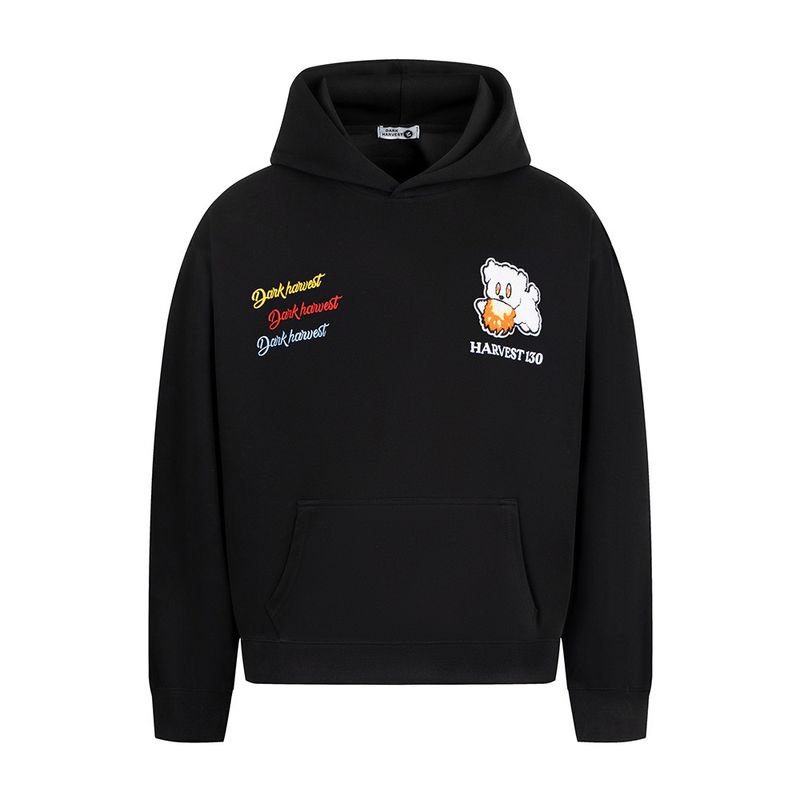 Felpa con cappuccio da uomo, stile trendy, con ricamo a forma di simpatico cucciolo, autunno inverno, stile High Street_voghion.com