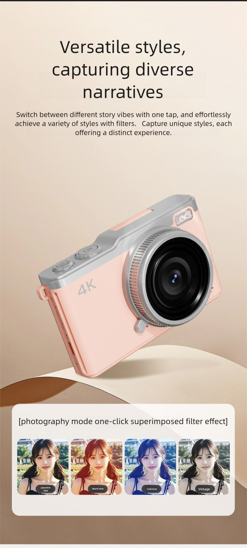 Caméra portable pour étudiants avec écran numérique pivotant à 180° et capteur CCD haute résolution_voghion.com