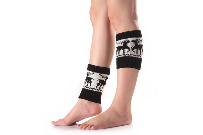 Women's Autumn And Winter New Christmas Deer Short Colored Warm Socks, Knitted Wool Boots, Leggings, 10 Colors_voghion.com