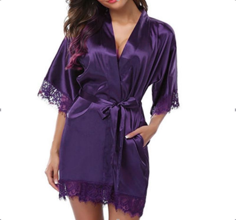 Hot Selling Lingerie Sexy Ice Silk Plus Size Nightdress_voghion.com
