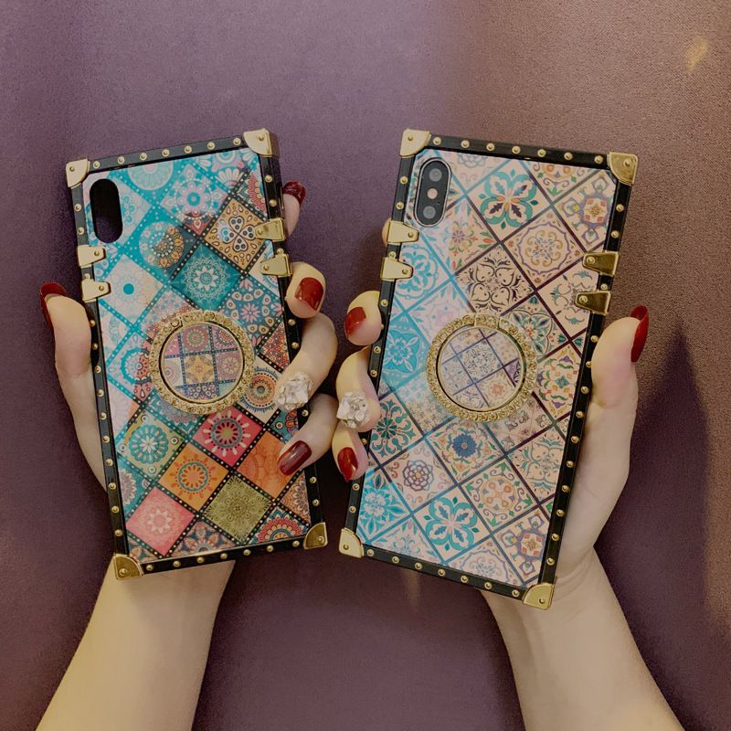 TechGlobe kompatibel mit iPhone 16 Light Retro Ethnic Stil Blau und Weiß Porzellan Appl 15 Samsung S24U Trendy Totm Phon_voghion.com