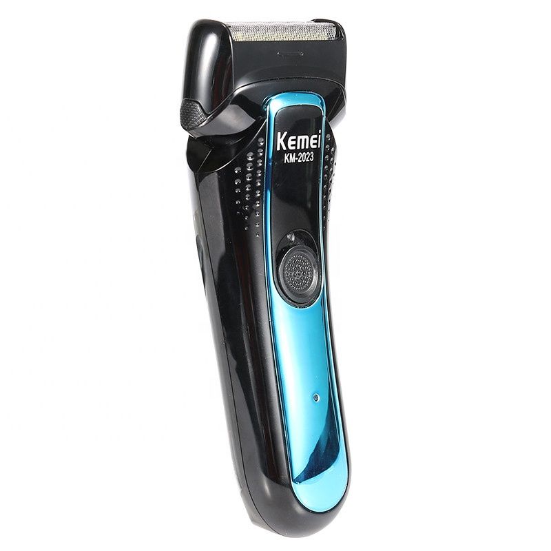 Kemei KM-2023 Rasoir électrique professionnel pour homme, rasoir sans fil à 2 lames, tondeuse à barbe rechargeable et portable_voghion.com