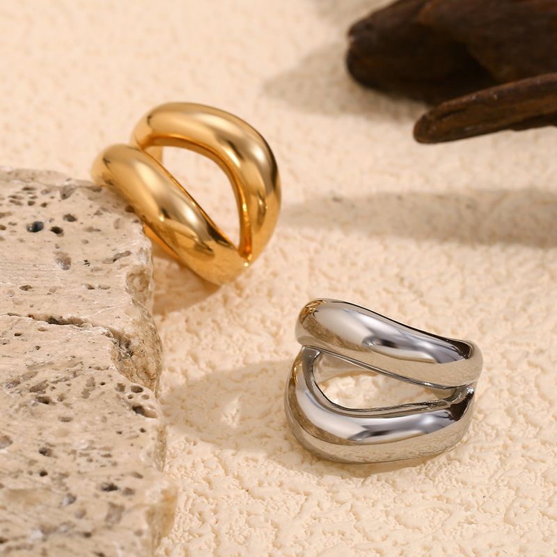 Anello a forma di labbro placcato oro, semplice, di nicchia, di Ins Fashion, per donna._voghion.com