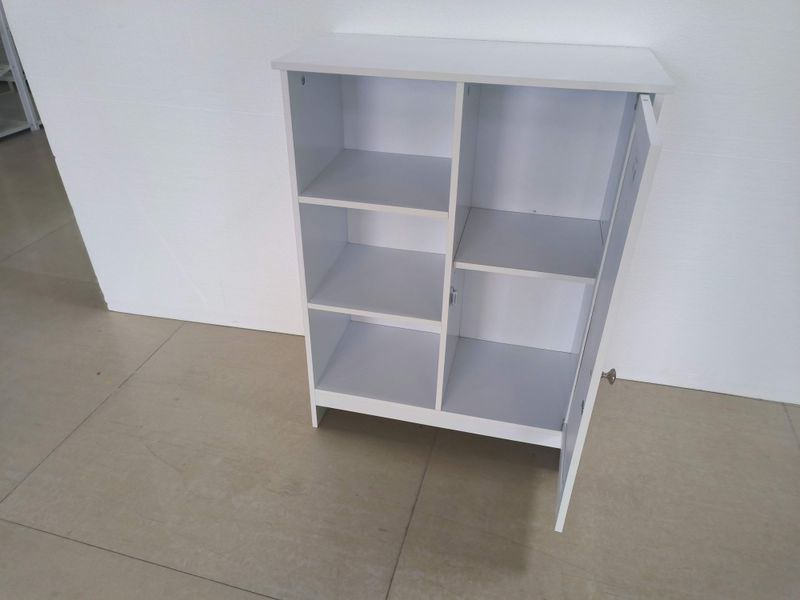 Badezimmerschrank Weiß 60x80cm con 1 Schrank, 3 Offenen Fächern_voghion.com