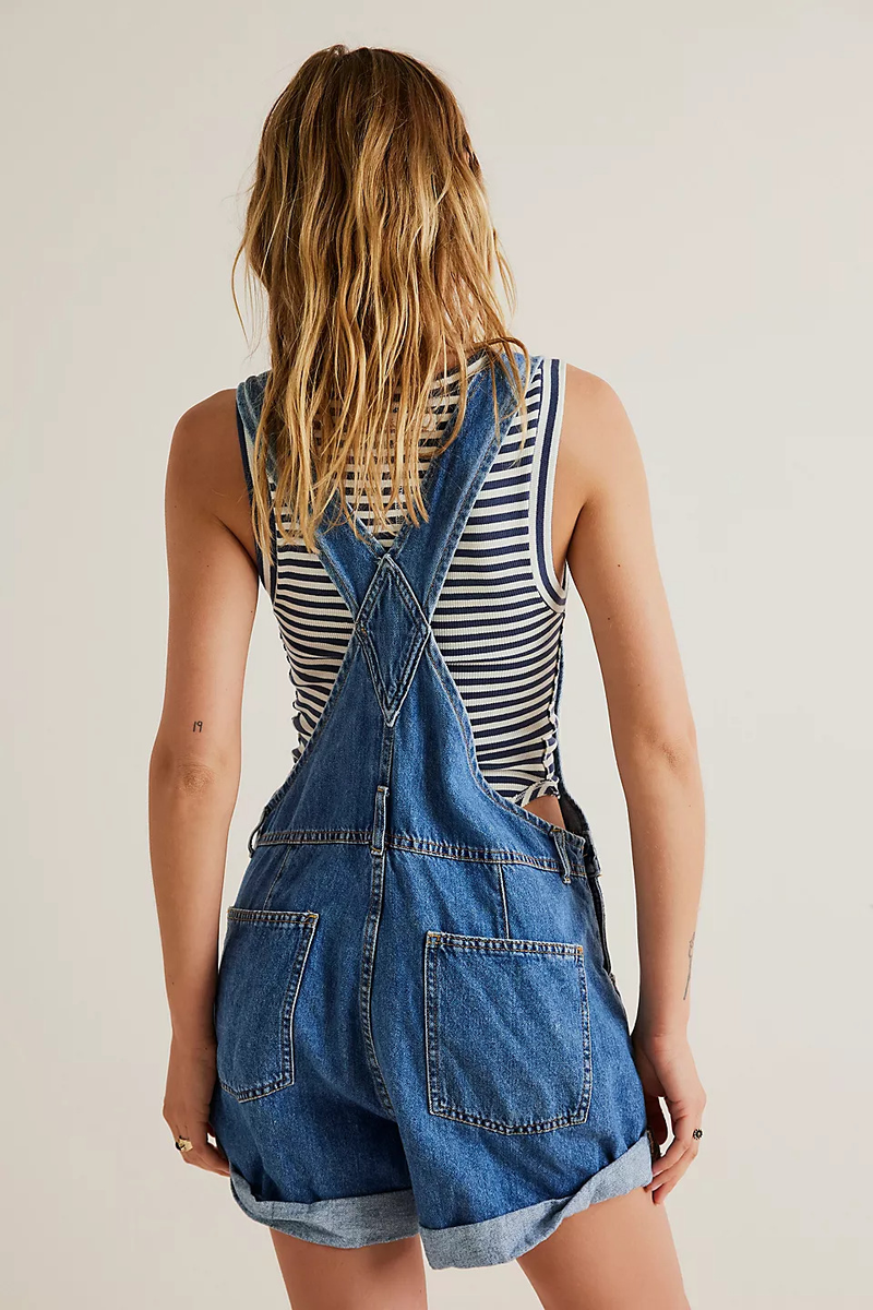 Women's dress loose multi-pocket suspender jeans for women_voghion.com