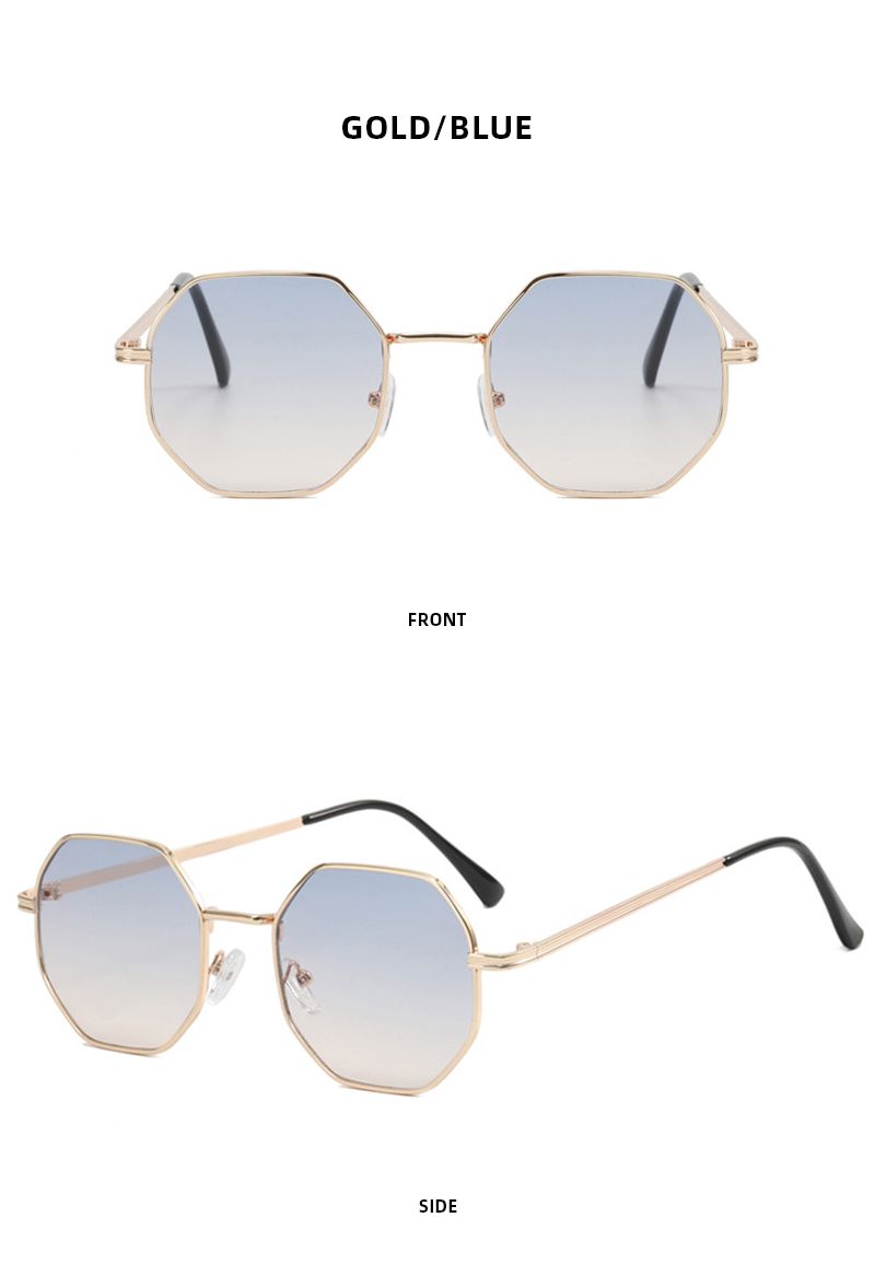 Vintage Polygon Sunglasses Women Men Metal Small Sun Glasses Fashion Outdoor Driving Vacation Shades_voghion.com