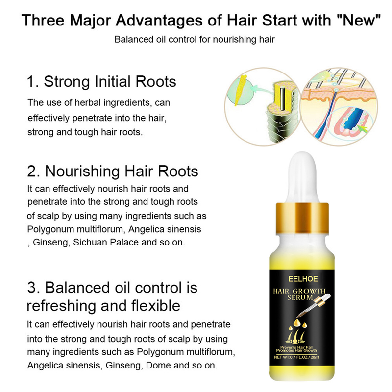 Essenz Strong EELHOE Firm Care Ätherisches Öl, weichmachende und feuchtigkeitsspendende Nährflüssigkeit für dichtes Haar_voghion.com
