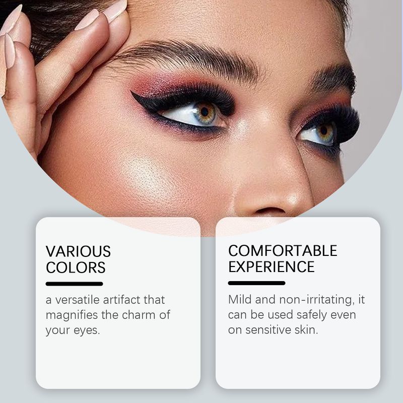 Eelhope Schwarzer bunter Charme vergrößert die Augen, feuchtigkeitsspendender, lichtechter Farb-Make-up-Eyeliner_voghion.com