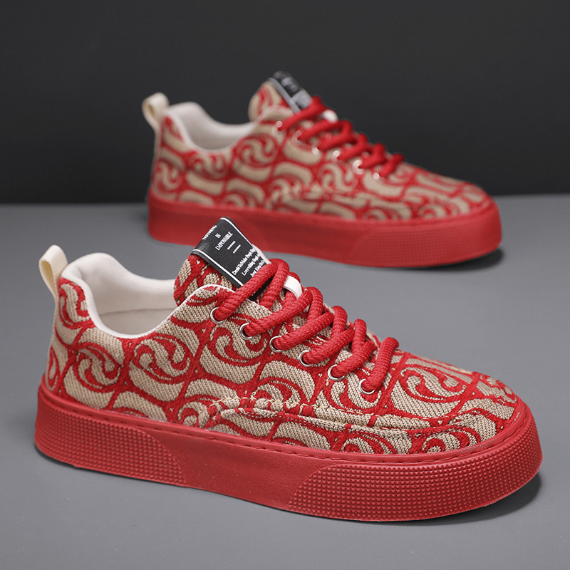 China-Chic Xiangyun Herren Board Neue bedruckte bestickte Stoffoberseite Casual Low Top Soft Bottom Fashion Sportschuhe Herren_voghion.com