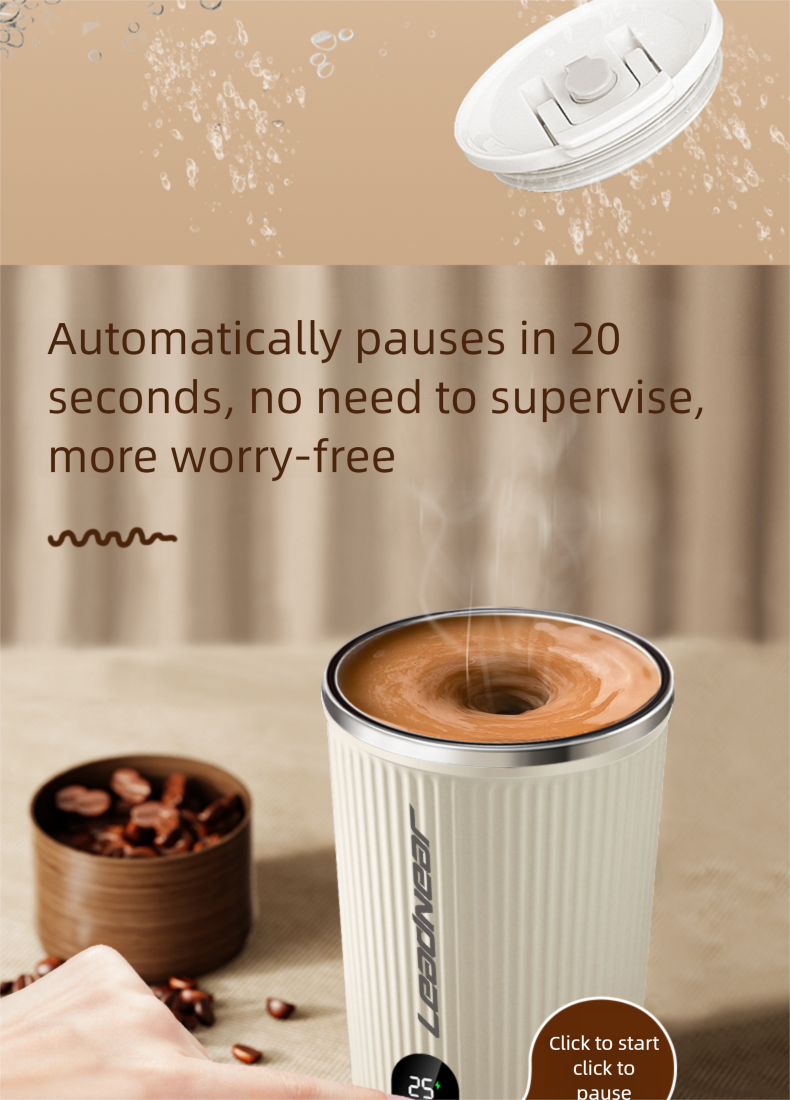 Vollautomatische Kaffeemaschine mit Rührfunktion, Modelljahr 2025, elektrisch, für bequemes Arbeiten im Büro, Whirlpool-Funktion, Zubereitung von Sojamilch_voghion.com