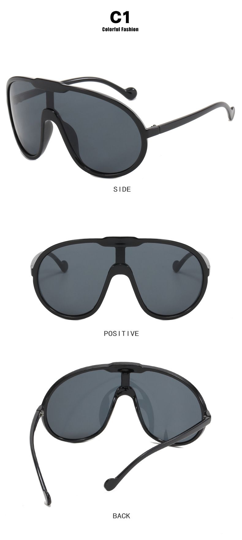Toad sunglasses large frame one-piece sunglasses outdoor windproof sunglasses streetwear_voghion.com