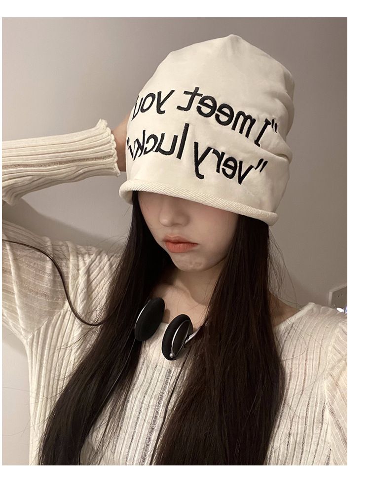 Sweet And Cool Large Version Hat For Women Summer Pile Hat Thin Style Trendy Hip Hop Pullover Cold Hat Makes The Face Look Small_voghion.com