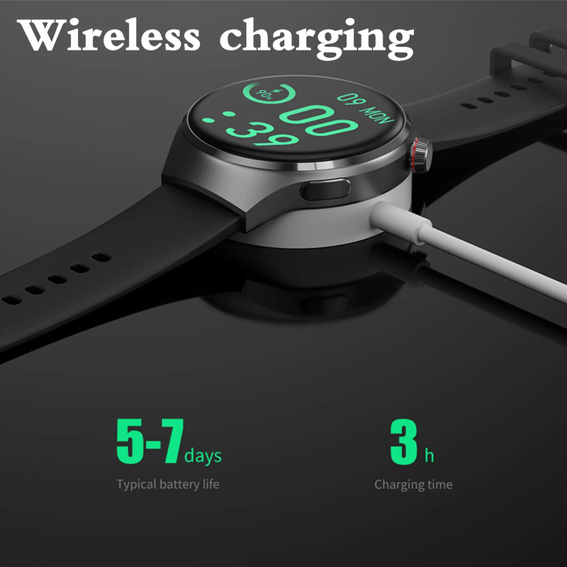 Astuto Della Vigilanza 1.54 "Schermo AMOLED HD Sport Chiamata Bluetooth NFC Bussola GPS Uomo Donna Business Impermeabile Smartwatch Activity Tracker_voghion.com