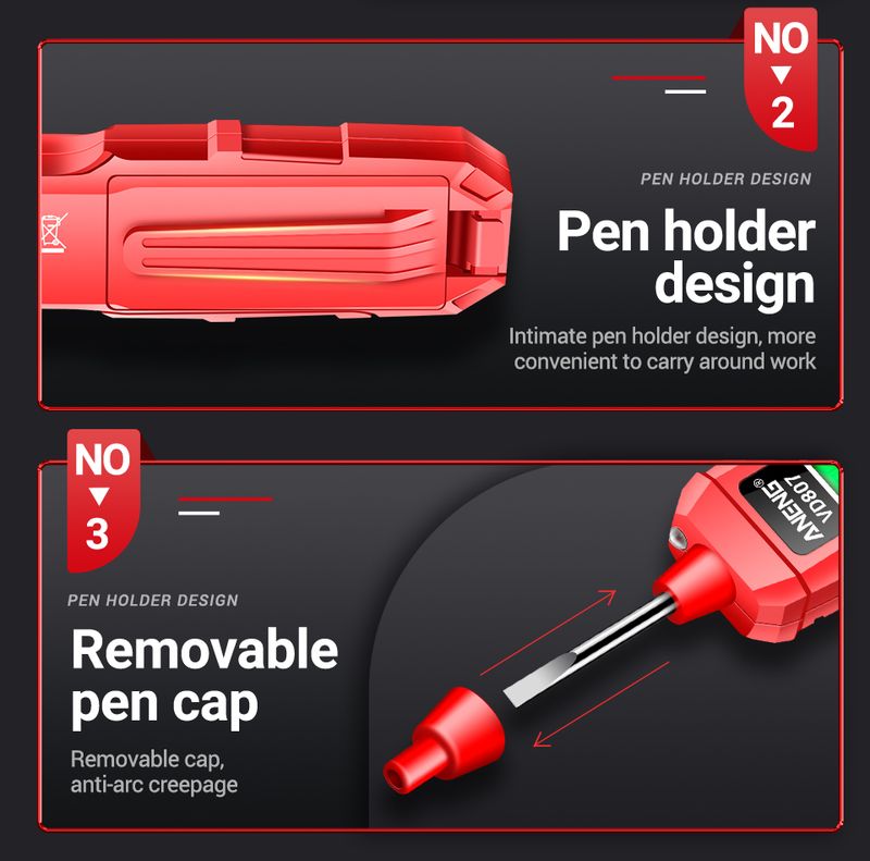 ANENG VD807 Smart Induction Tester Pen AC 12-300V Voltage Tester NCV Sensor Wire Detector 50/60Hz Professional Electrician Tool_voghion.com