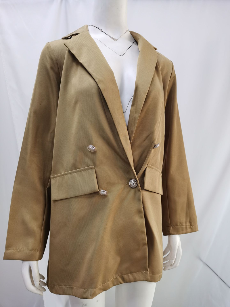 Kadınlar için modaya uygun yaka hırka orta uzunlukta mizaç blazer_voghion.com