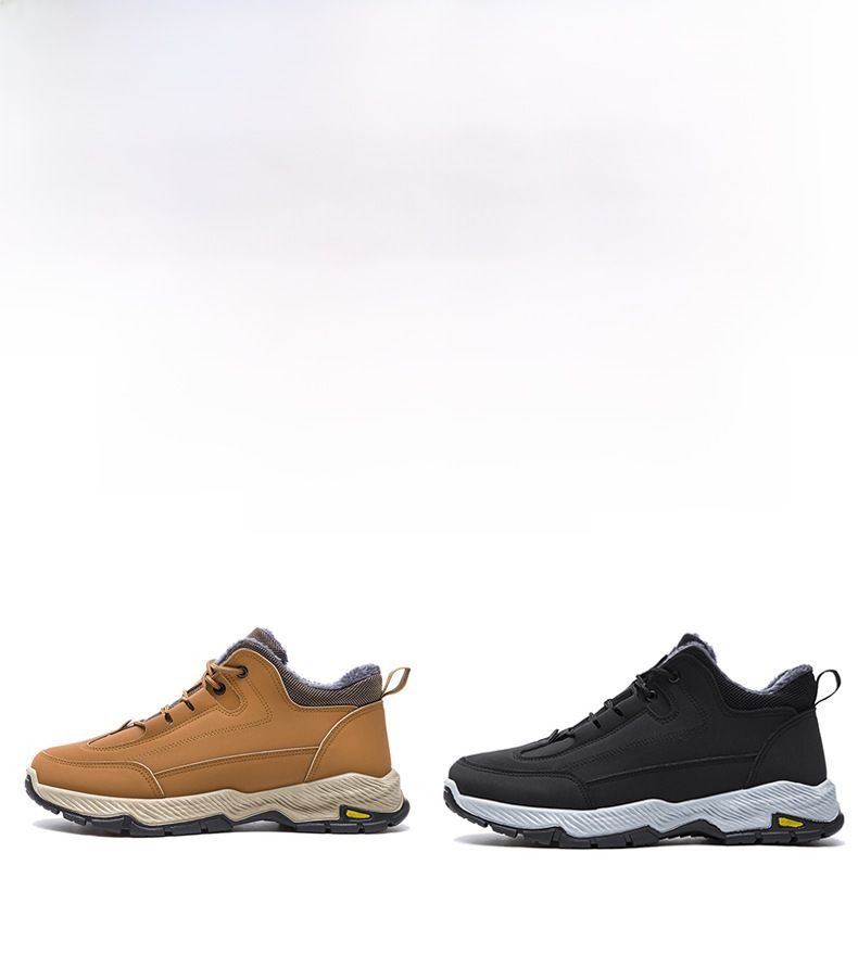 Talvised uued puuvillase polsterdatud jalanõud meeste fliisvoodriga paksust nahast veekindlad vabaajajalatsid meeste vabaajajalatsid vanameeste kingad lumesaapad_voghion.com