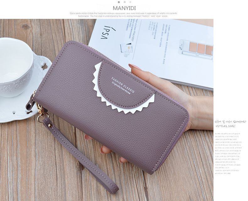 New Zipper Women's Long Handheld with Large Capacity Double Layer Wallet Fashion Mom Phone Bag_voghion.com