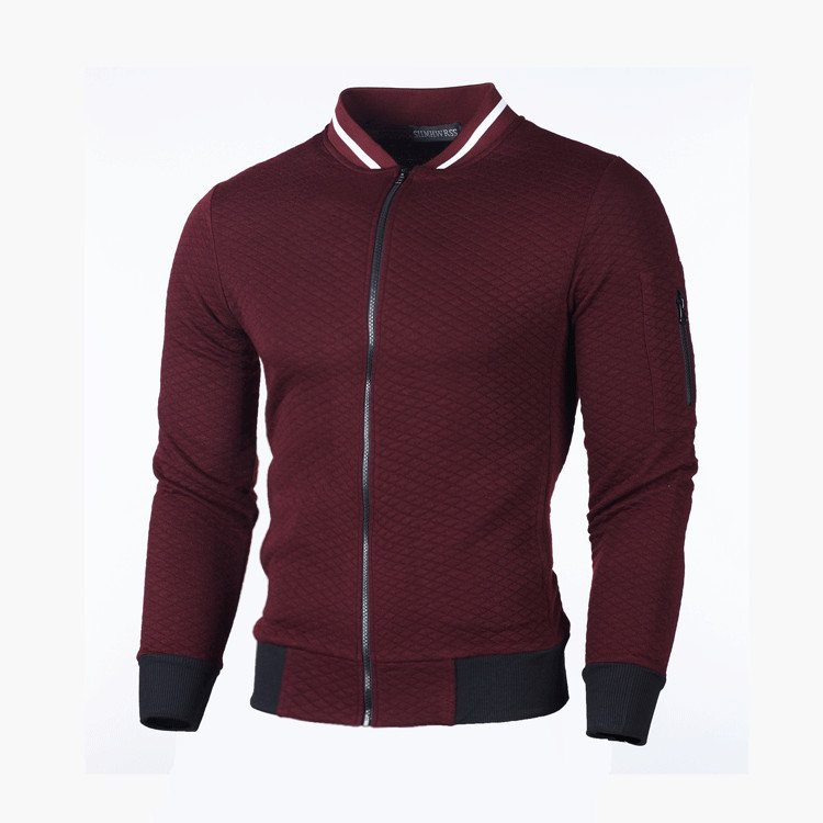 Kapuzenjacke mit Reißverschluss und Stehkragen für Herrenbekleidung_voghion.com