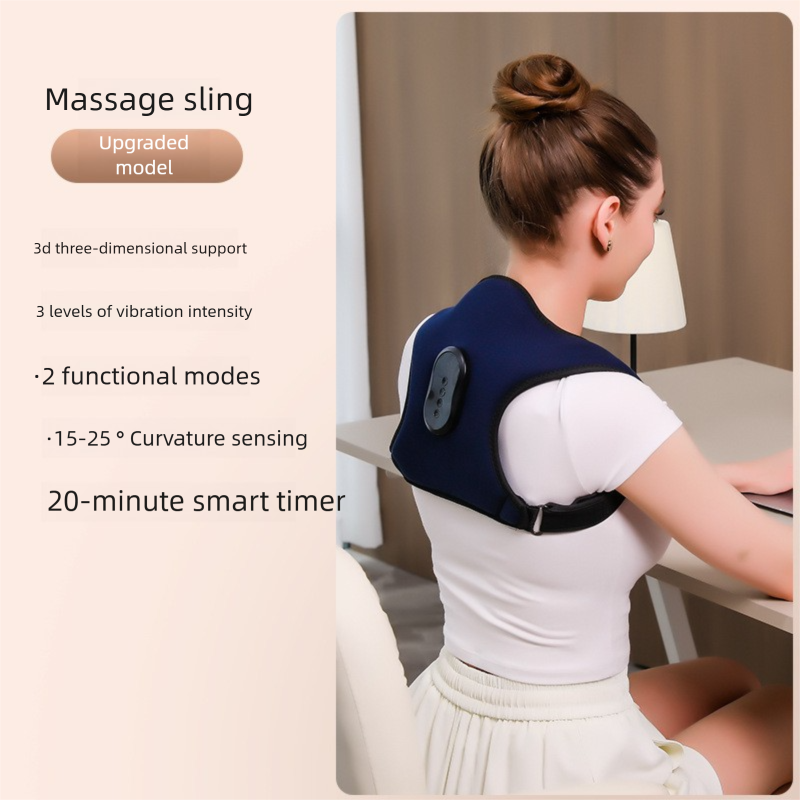Back For Home Use, Anti-Hunchback, Multi-Functional Vibrating Heat Therapy, Neck And Shoulder Massager With Strap / /_voghion.com