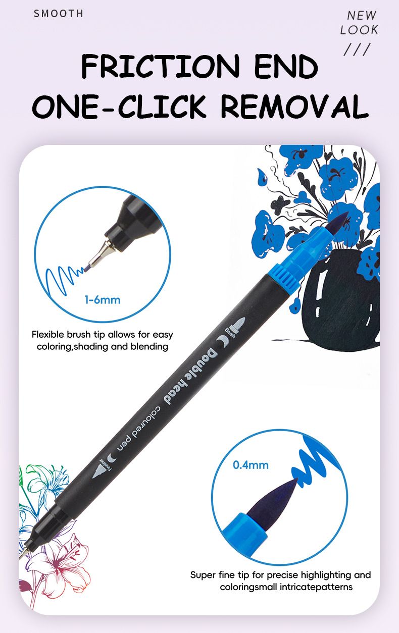 Set de 80 rotuladores de acuarela de doble punta para niños y adultos: marcadores finos y gruesos de secado rápido para dibujar, bocetar, colorear libros y bolsas de lona._voghion.com