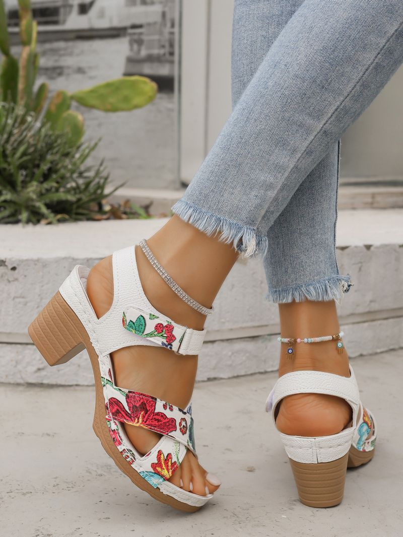 High Heeled Women's Sandals Summer New Open Toe Casual Retro Fish Mouth Sandals_voghion.com