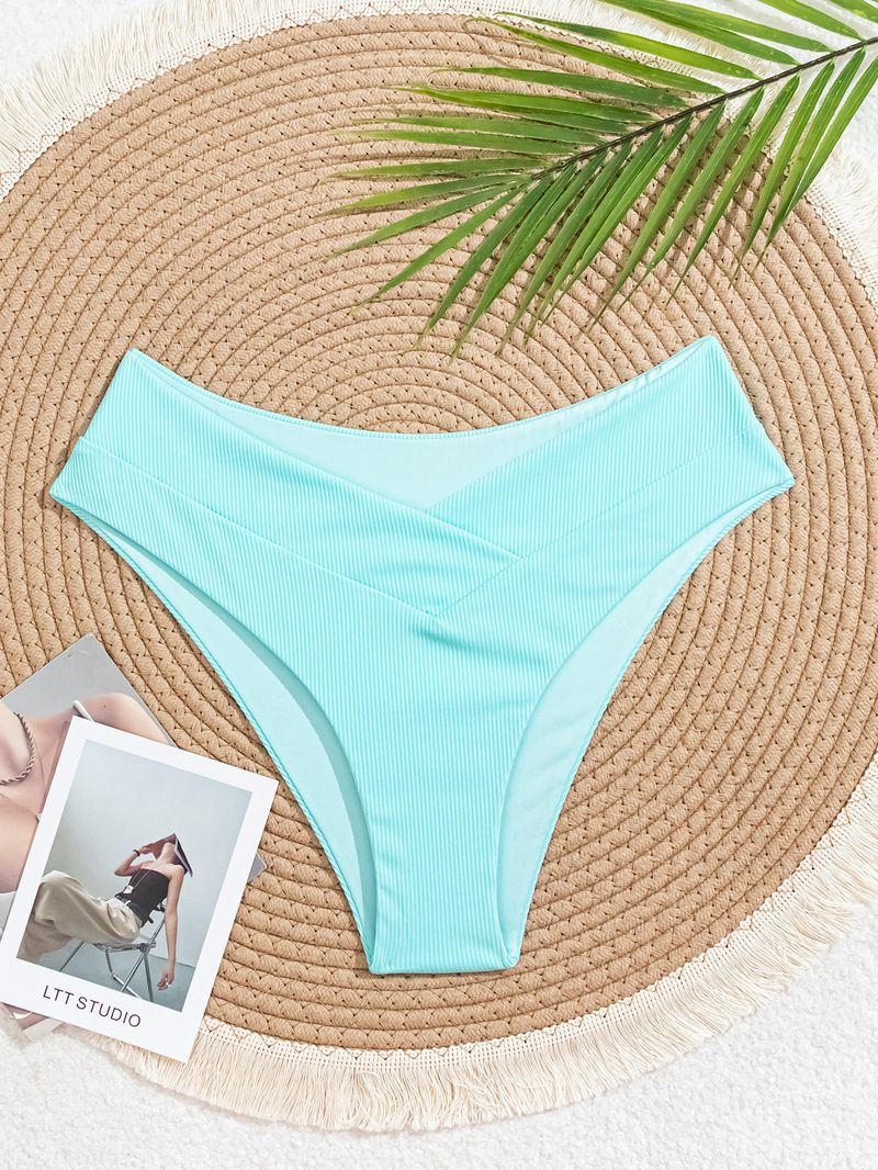 Costume da bagno da donna a vita alta, in tessuto morbido con motivo a croce a righe verticali, per spiaggia, vacanze, piscina e feste_voghion.com