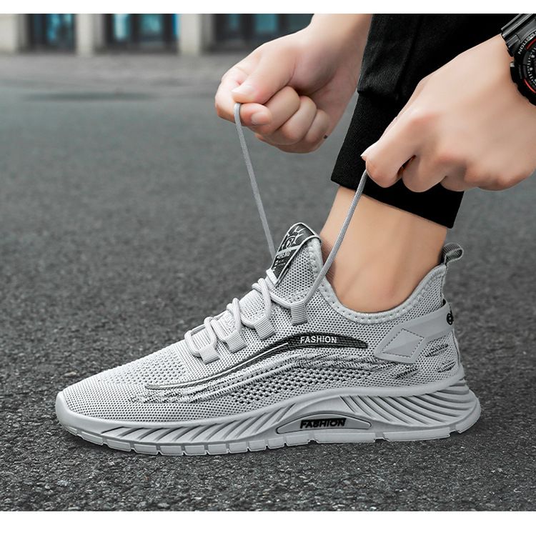 Atmungsaktive Strick-Freizeit-Sneaker für Herren mit rutschfester, weicher Sohle, leichte Mesh-Sommerschuhe für bequemen Gehkomfort, dünne Mesh-Freizeitschuhe_voghion.com