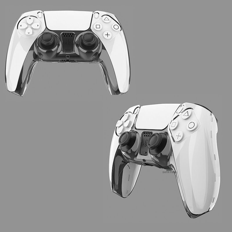 Étui rigide de protection en cristal pour contrôleur PS5, poignée fendue transparente pour PC de jeu_voghion.com