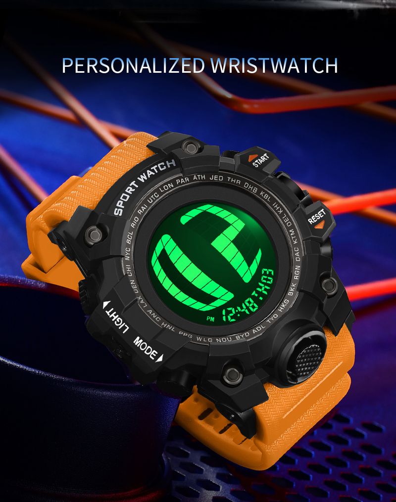 Fashion Men's Electronic Digital Watch Multi Functional Countdown Waterproof LED Student Electronic Watch Alarm Clock_voghion.com