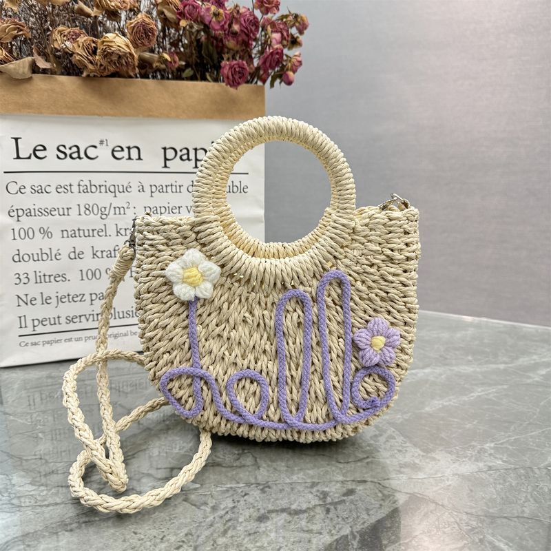 Borsa tote da spiaggia in paglia intrecciata a mano per donna 2025_voghion.com