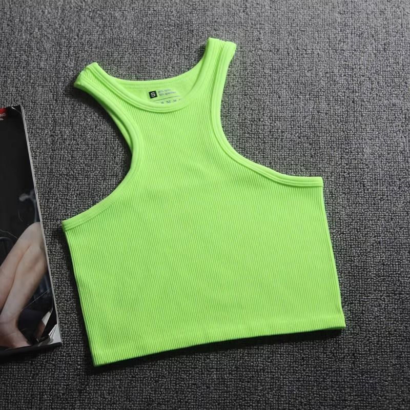 Off-the-shoulder high-neck workout vest Women's breathable quick-drying running knit sleeveless blazer_voghion.com