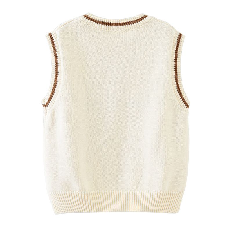 Gilet en tricot brodé de dessins animés pour filles – Uniforme scolaire printemps-automne (80-140 cm)_voghion.com
