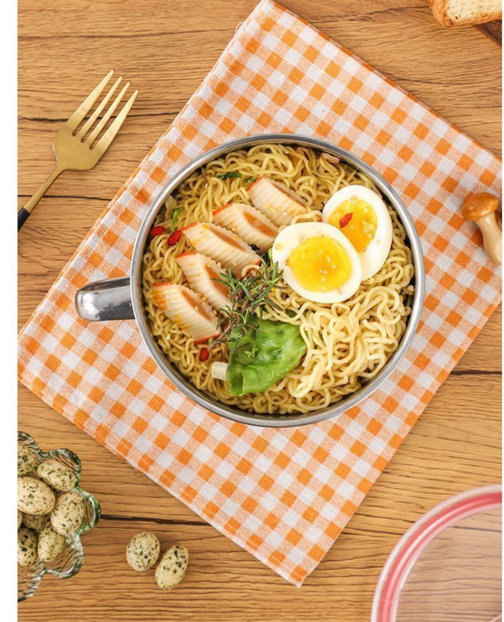 Stainless Steel Student Thickened Fast Food Lunch Box With Lid Household Instant Noodle Cup Soup Bowl Set Large Capacity_voghion.com