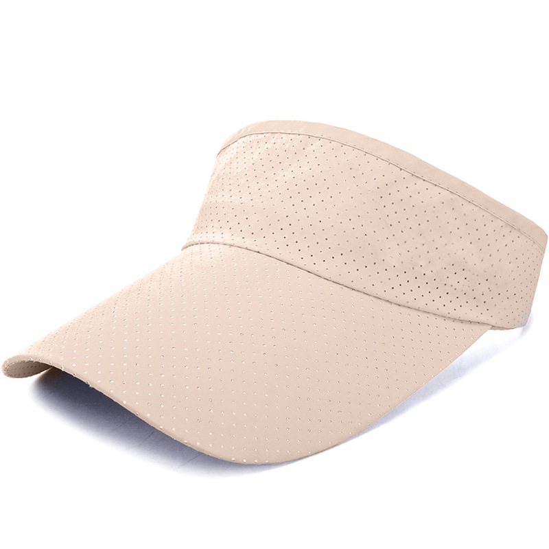Summer Breathable Sun Hats Men Women Adjustable Visor UV Protection Empty Top Hat Solid Sports Tennis Golf Running_voghion.com