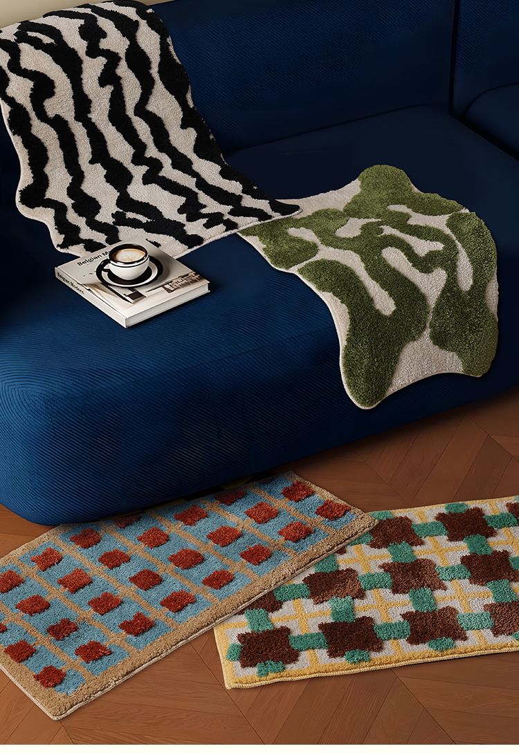 Tapis de salle de bain rétro absorbant l'eau à séchage rapide, tapis de sol pour la maison, tapis de porte d'entrée, tapis de salle de bain antidérapant et résistant à la saleté_voghion.com