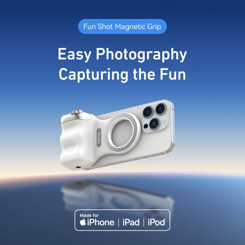 Fun Shot Magnetic Grip, Ergonomic Style Phone Camera Grip With Detachable Remote, Expandable Functionality For_voghion.com