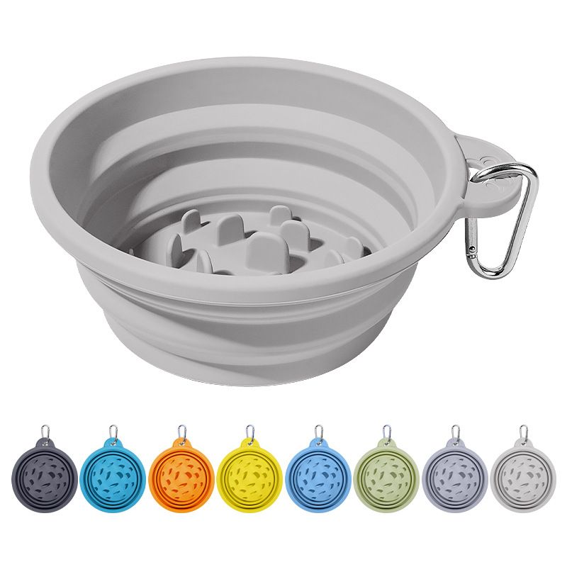 Cross-Border Foldable Silicone Outdoor Portable Cat Feeder Dog Slow Eating Pet Bowl Food Utensils_voghion.com