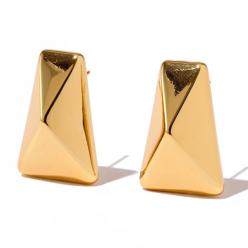 Orecchini di design con conservazione del colore di nicchia della serie Heavy Industry, personalità esagerata, placcati in rame con vero oro K_voghion.com