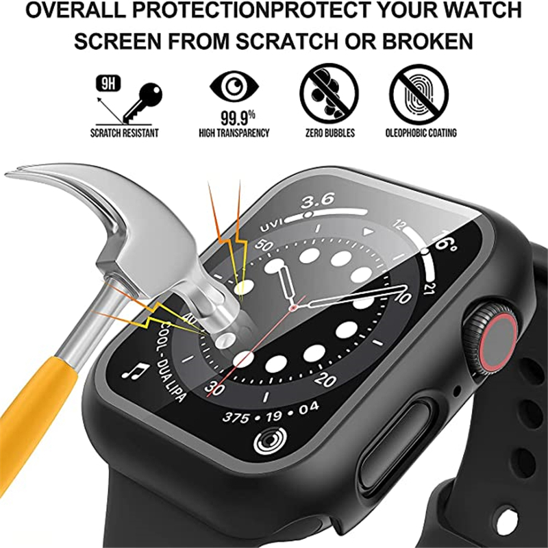 Glas + Abdeckung für Apple Watch Gehäuse 45 mm/41 mm/40 mm/44 mm/42 mm/38 IWatch Serie 4 5 6 SE 7 8 Displayschutzfolie Apple Watch Zubehör_voghion.com