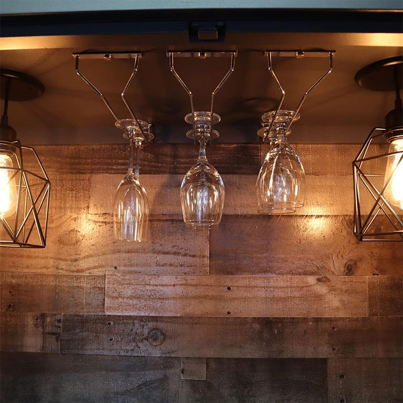 Portabicchieri da vino capovolto, portabicchieri da vino sottopensile, portacalici in acciaio inox, portacalici da appendere al mobiletto della cucina, 13,7" argento_voghion.com