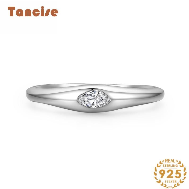 Tancise Klassieke Zirkoon Zilveren Ring Dames Sieraden Bruiloft Belofte Party Gift_voghion.com