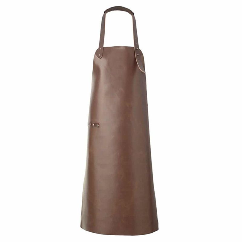 Cross-Border PU Neck Hanging Waterproof Oil-Proof European And American High-End Leather Workwear Apron_voghion.com
