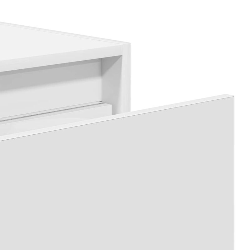 Wand-Nachttisch mit LED-Leuchten 2 Stk. Weiß_voghion.com