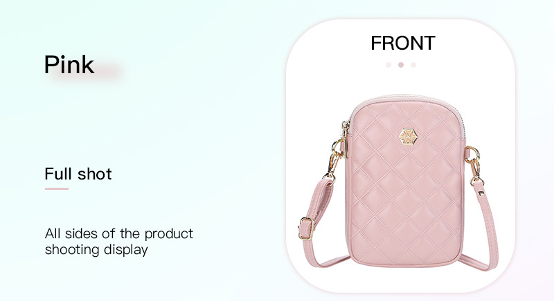 BOISEEN borsa per cellulare borsa piccola a rombo femminile borsa a tracolla con cerniera a doppio strato portamonete verticale da donna_voghion.com