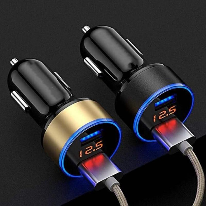 Dual USB Car 3.1A QZ.0 LED Digital Fast Charging Charger Auto Cigarette Lighter Adapter 12V 24V For IPhone Xiaomi_voghion.com