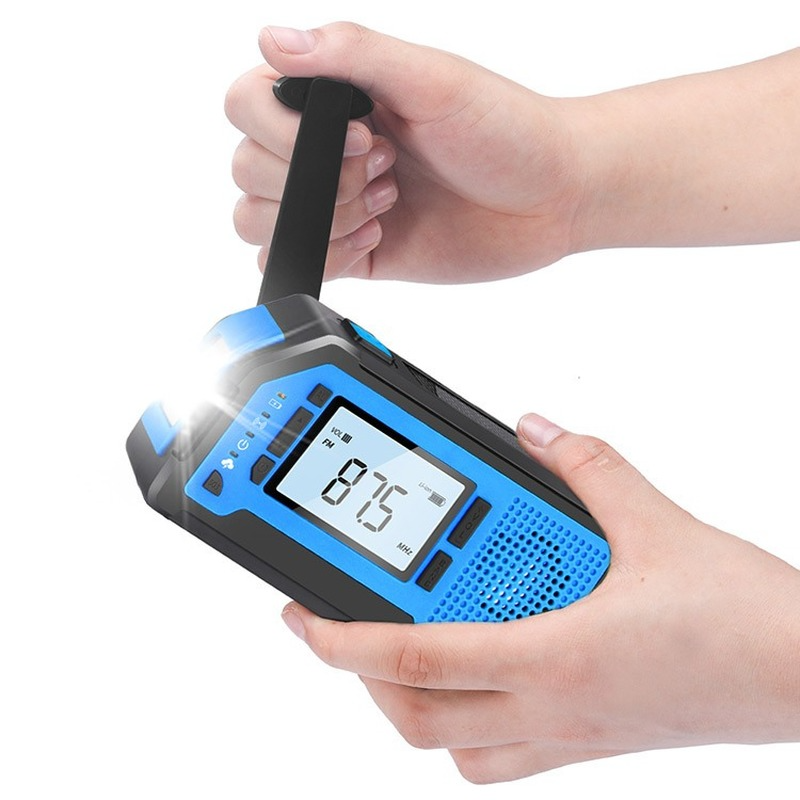 Rádio multifuncional externo Subeme La, alimentado por dínamo de manivela solar AM/FM/NOAA com tela LCD, lanterna LED, banco de energia_voghion.com