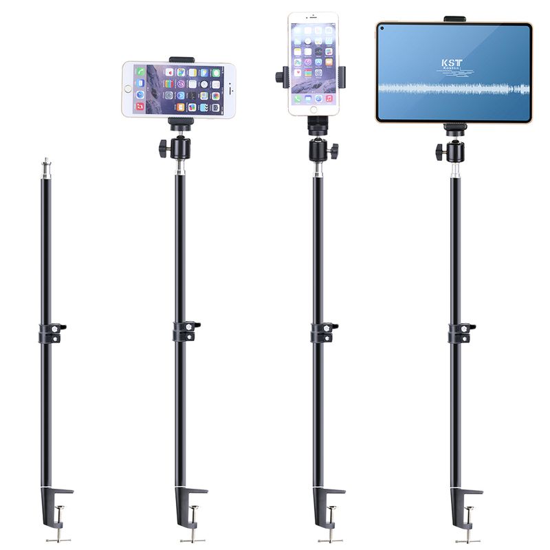 Universal Handyhalter Tablet Stänner Dehnbar 1/4" Schraufspëtz fir Kamera DSLR Desktop Telefonstänner mat Handyclip_voghion.com