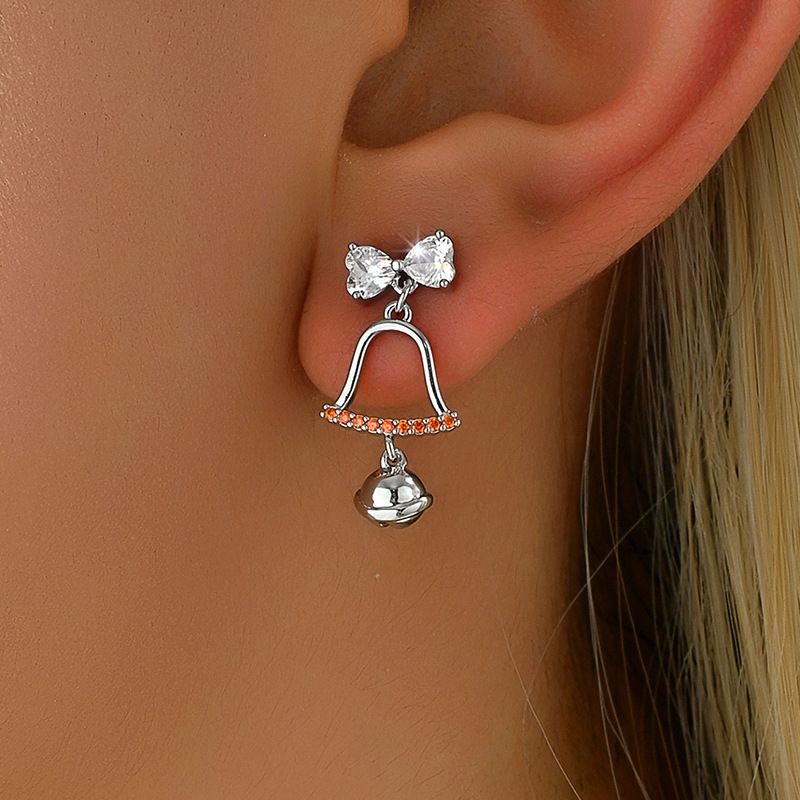 Boucles d'oreilles cloche de Noël tendance pour femmes, douces et polyvalentes_voghion.com