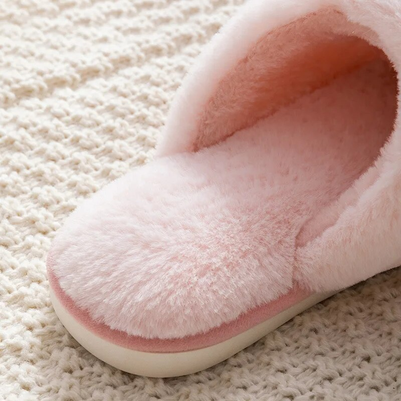 Paar Winter Zu Hause Frauen Schuhe Nette Cartoon Katze Hausschuhe Männer Warme Plüsch Gleitet Schlafzimmer Nicht-Slip Boden Pantoffel_voghion.com